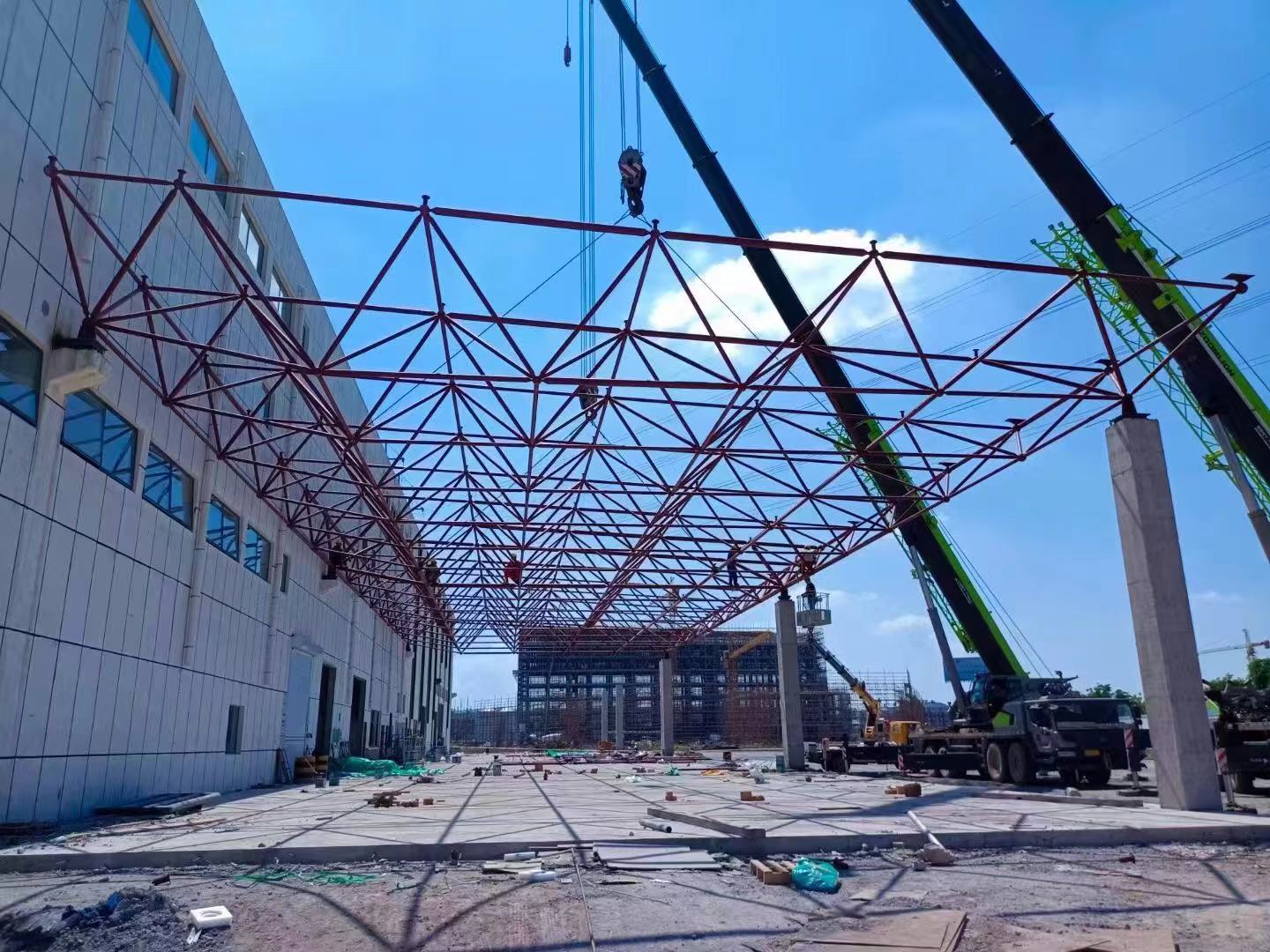 浦东江苏宿迁国望高科纤维公司 -生活楼网架 成品库网架 立体库网架